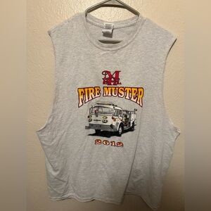 Gildan Gray Sleeveless Muscle T-Shirt